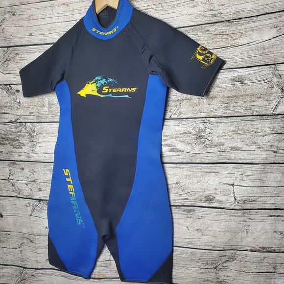 Stearns M wetsuit Men Blue Black shorty neoprene Size Medium - Picture 1 of 8